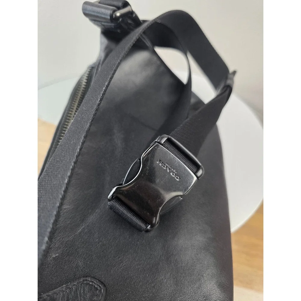 Coach West Belt Bag Signature Canvas Leather Charcoal Black  Gray Fanny Pack - Picture 7 of 13